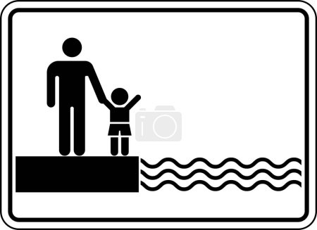 Illustration for Pool Safety Sign Attention, Watch your Children - Royalty Free Image