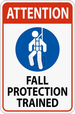 Illustration for Hard Hat Decals, Attention Fall Protection Trained - Royalty Free Image