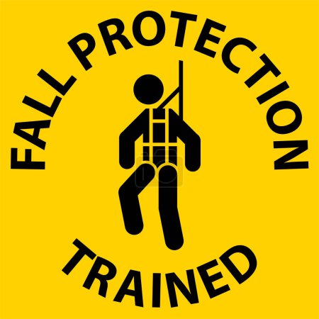 Illustration for Hard Hat Decals, Fall Protection Trained - Royalty Free Image
