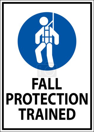 Illustration for Hard Hat Decals, Fall Protection Trained - Royalty Free Image