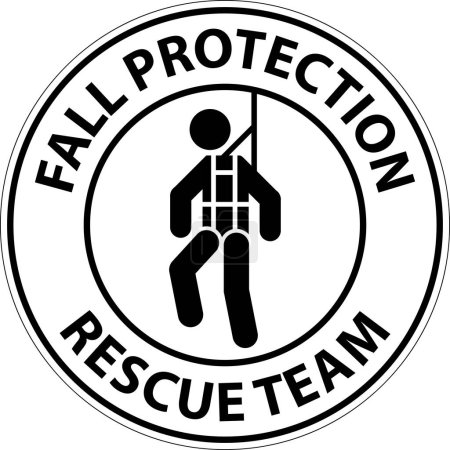 Illustration for Hard Hat Decals, Danger Fall Protection Rescue Team - Royalty Free Image