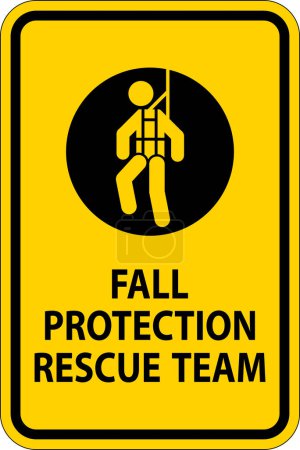 Illustration for Hard Hat Decals, Danger Fall Protection Rescue Team - Royalty Free Image