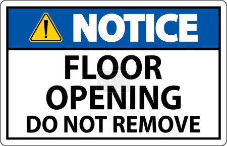 Ilustración de Señal de aviso, apertura del piso no quitar - Imagen libre de derechos