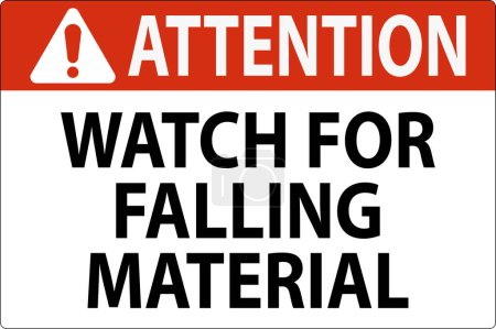 Illustration for Attention Sign, Watch For Falling Material - Royalty Free Image