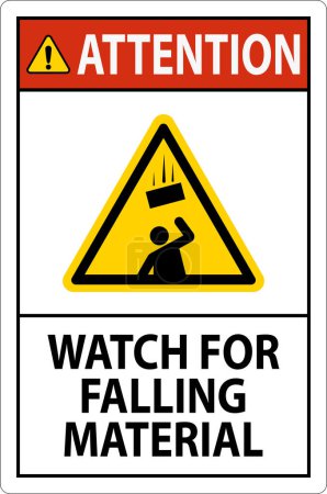 Illustration for Attention Sign, Watch For Falling Material - Royalty Free Image