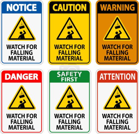 Illustration for Danger Sign, Watch For Falling Material - Royalty Free Image