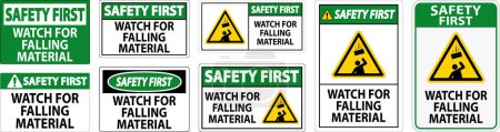 Illustration for Safety First Sign, Watch For Falling Material - Royalty Free Image