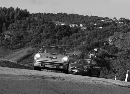 Photo for San marino , san marino - sett. 16 : porsche 911 1976 in coppa nuvolari old racing car - Royalty Free Image