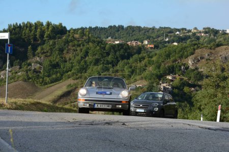 Photo for San marino , san marino - sett. 16 : porsche 911 1976 in coppa nuvolari old racing car - Royalty Free Image