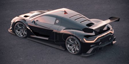 Foto de Representación 3D de un concept car genérico sin marca - Imagen libre de derechos