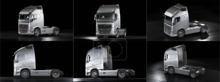 Foto de Representación 3D de un camión concepto genérico sin marca. Camión eléctrico autónomo - Imagen libre de derechos