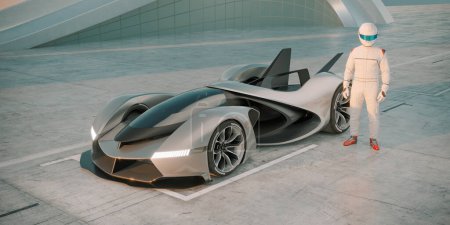 3D-Rendering eines markenlosen Konzeptautos