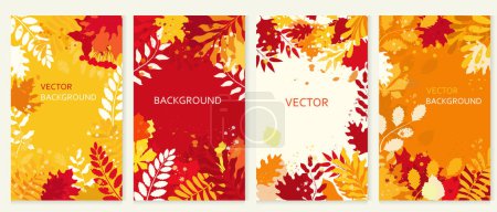 Photo for Vector backgrounds on an autumn theme with a place for text. Autumn leaves. - Royalty Free Image