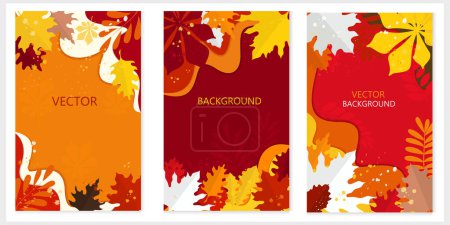 Photo for Vector backgrounds for autumn theme with leaves and place for text. Paper cut background. - Royalty Free Image
