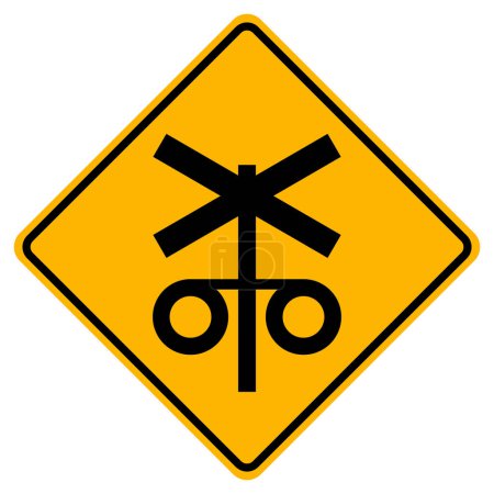Illustration for Railway Level Crossing Flashing Signal Ahead Symbol Sign, Vector Illustration, Isolated On White Background Label .EPS10 - Royalty Free Image