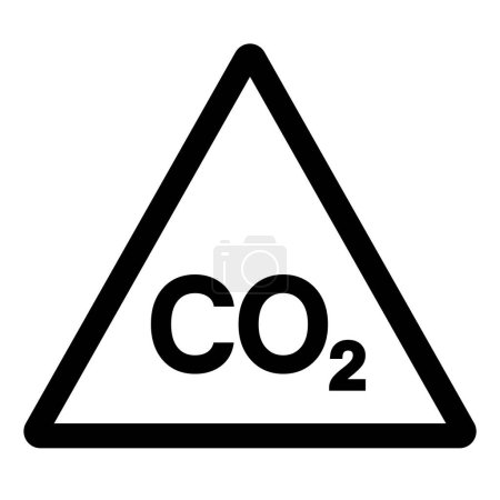 Téléchargez les illustrations : Avertissement Symbole CO2 Signe, Illustration vectorielle, Isoler sur étiquette de fond blanc. PSE10 - en licence libre de droit