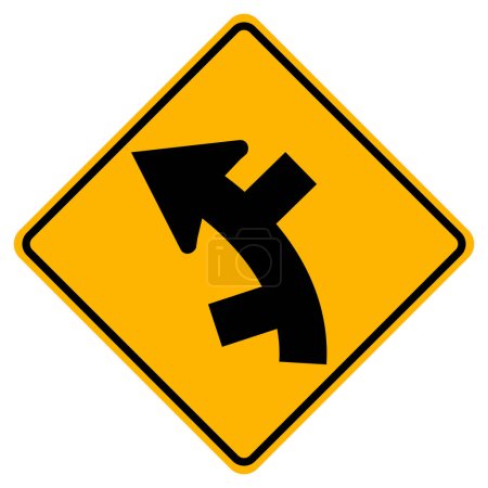 Téléchargez les illustrations : Successive Side Road Junction Left Symbol Sign, Vector Illustration, Isolated On White Background Label .EPS10 - en licence libre de droit