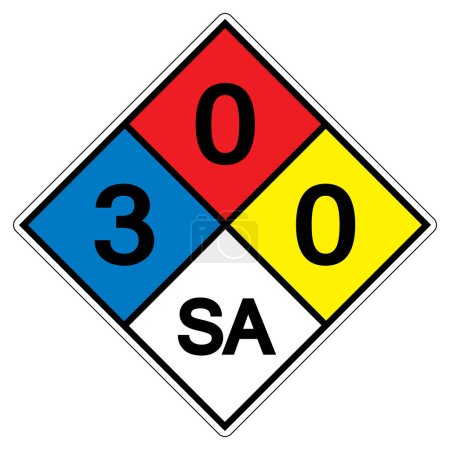 Illustration for NFPA Daimond 704 3-0-0 SA Symbol Sign, Vector Illustration, Isolate On White Background Label. EPS10 - Royalty Free Image