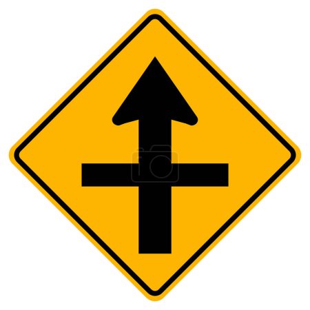 Téléchargez les illustrations : Signe de symbole de route transversale, illustration vectorielle, isolé sur l'étiquette de fond blanche .EPS10 - en licence libre de droit