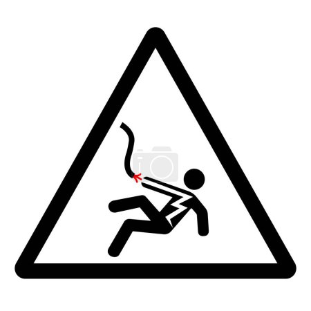 Illustration for Warning Voltage Shock Symbol Sign ,Vector Illustration, Isolate On White Background Label. EPS10 - Royalty Free Image