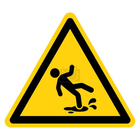 Signe de symbole de plancher humide, illustration vectorielle, isolement sur l'étiquette blanche de fond .EPS10 