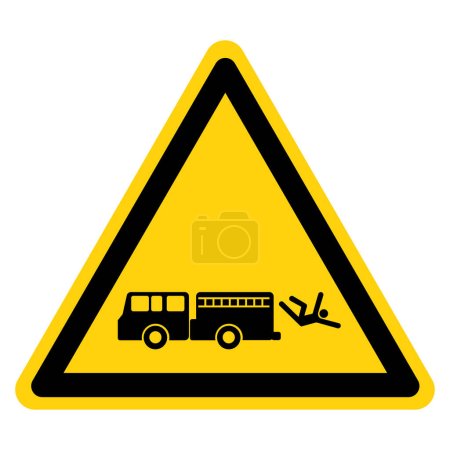 Illustration for Fall Hazard Never ride on vehicle when it is in motionSymbol Sign, Vector Illustration, Isolate On White Background Label .EPS10 - Royalty Free Image