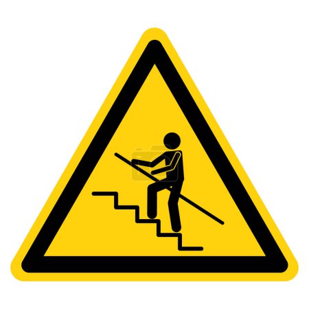 Attention Step Up Regardez votre signe de symbole d'étape, illustration vectorielle, isoler sur l'étiquette de fond blanc .EPS10 