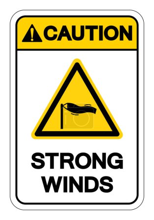 Illustration for Caution Strong Winds Symbol Sign, Vector Illustration, Isolate On White Background Label. EPS10 - Royalty Free Image