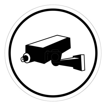 Téléchargez les illustrations : Signe de symbole de caméra de sécurité CCTV, illustration vectorielle, isolement sur étiquette de fond blanc .EPS10 - en licence libre de droit