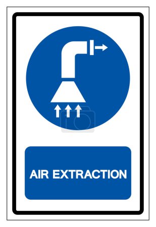 Téléchargez les illustrations : Signe de symbole d'extraction d'air, illustration vectorielle, isolement sur étiquette blanche de fond. PSE10 - en licence libre de droit