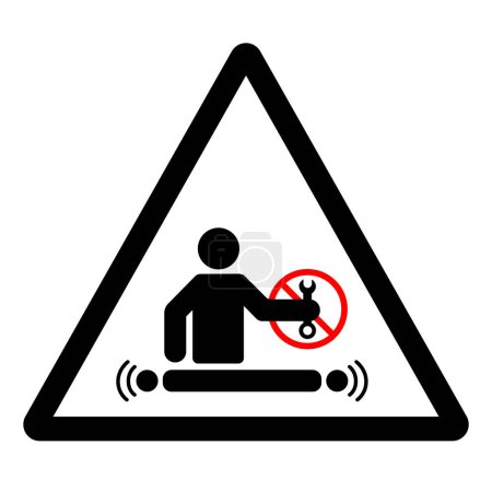 Ilustración de Advertencia de servicio móvil o energizado Signo de símbolo del equipo, ilustración de vectores, aislamiento en la etiqueta de fondo blanco. EPS10 - Imagen libre de derechos