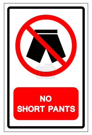 Ilustración de Sin signo de símbolo de pantalones cortos, ilustración vectorial, aislamiento en la etiqueta de fondo blanco .EPS10 - Imagen libre de derechos