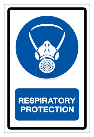 Respiratory Protection Symbol Sign, Vector Illustration, Isolate On White Background Label. EPS10  