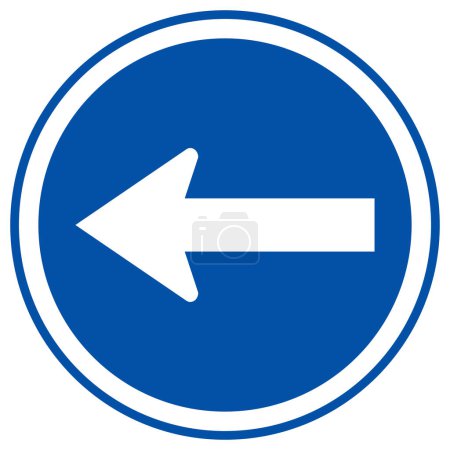 Go Left By The Arrows Traffic Road Sign,Vector Illustration, Isolate On White Background Label. EPS10