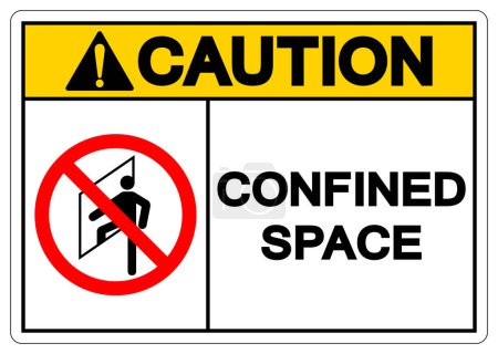 Illustration for Caution Confined Space Symbol Sign ,Vector Illustration, Isolate On White Background Label. EPS10 - Royalty Free Image