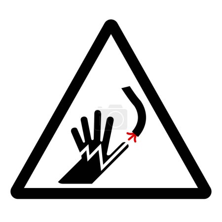 Ilustración de Señal de símbolo de peligro eléctrico personalizado de advertencia, ilustración vectorial, aislamiento en la etiqueta de fondo blanco. EPS10 - Imagen libre de derechos