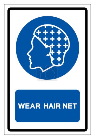 Ilustración de Wear Hairnet Required Symbol Sign ,Vector Illustration, Isolate On White Background Label. EPS10 - Imagen libre de derechos