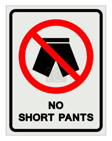 Ilustración de Sin signo de símbolo de pantalones cortos, ilustración vectorial, aislamiento en la etiqueta de fondo blanco .EPS10 - Imagen libre de derechos