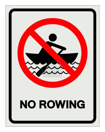 Illustration for No Rowing Symbol Sign, Vector Illustration, Isolate On White Background Label. EPS10 - Royalty Free Image
