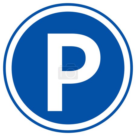 Signe de symbole de stationnement, illustration vectorielle, isoler sur l'étiquette de fond blanc. PSE10 