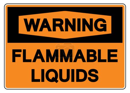 Warnschild für brennbare Flüssigkeit, Vektorillustration, Isoliert auf weißem Hintergrund. EPS10 