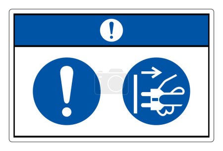 Notice Débranchez la prise secteur du signe de symbole de prise électrique, illustration vectorielle, isolé sur l'étiquette blanche de fond. PSE10  