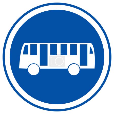 Illustration for Bus Lane Traffic Road Sign, Vector Illustration, Isolate On White Background Label. EPS10 - Royalty Free Image