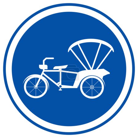 Téléchargez les illustrations : Panneau jaune de route de bicyclette ou de tricycle, illustration vectorielle, étiquette blanche isolante de fond. PSE10 - en licence libre de droit
