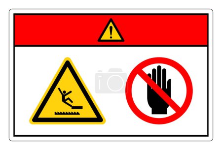 Illustration for Danger Falling Of Saw Moving Hazard Do Not Touch Symbol Sign, Vector Illustration, Isolate On White Background Label. EPS10 - Royalty Free Image