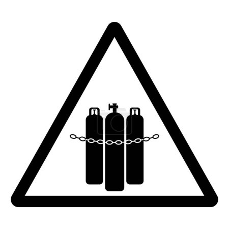 Illustration for Warning Chained Cylinders Symbol Sign, Vector Illustration, Isolate On White Background Label. EPS10 - Royalty Free Image