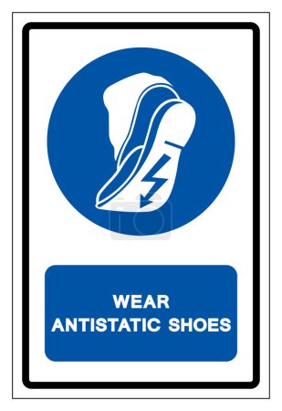 Portez un signe de symbole de chaussures antistatiques, une illustration vectorielle, isolez-vous sur une étiquette de fond blanche. PSE10
 