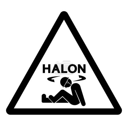 Illustration for Warning Halon Symbol Sign ,Vector Illustration, Isolate On White Background Label. EPS10 - Royalty Free Image