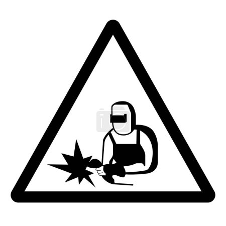 Illustration for Warning Welding and Cutting Symbol Sign, Vector Illustration, Isolate On White Background Label .EPS10 - Royalty Free Image