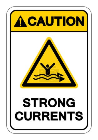 Caution Strong Current Watch Out Symbol Sign, Vector Illustration, Isolate On White Background Label. EPS10 
